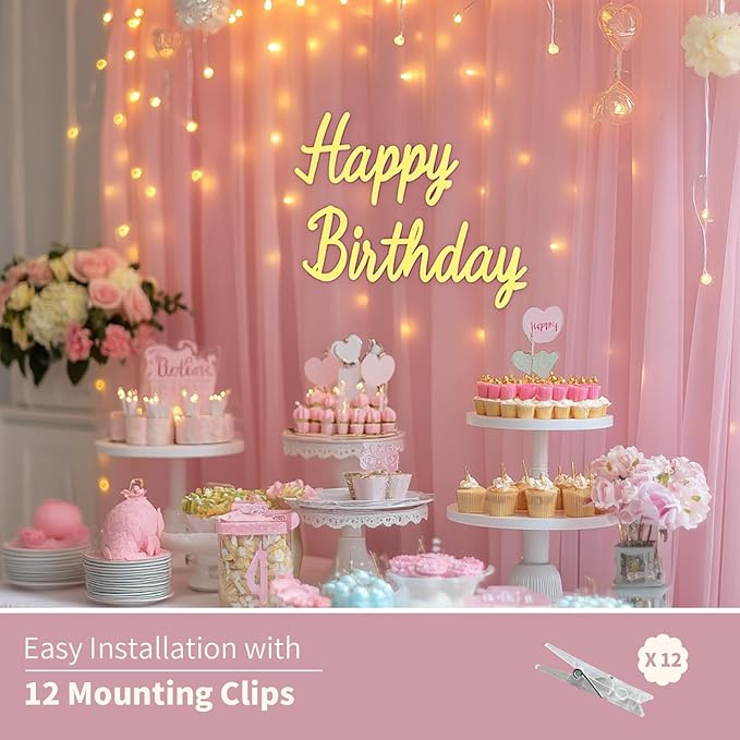 Pink Tulle Backdrop Curtain - Image 7
