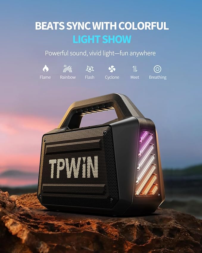 Bluetooth Speaker - 80W Loud Rugged Outdoor Speakers - Image 6
