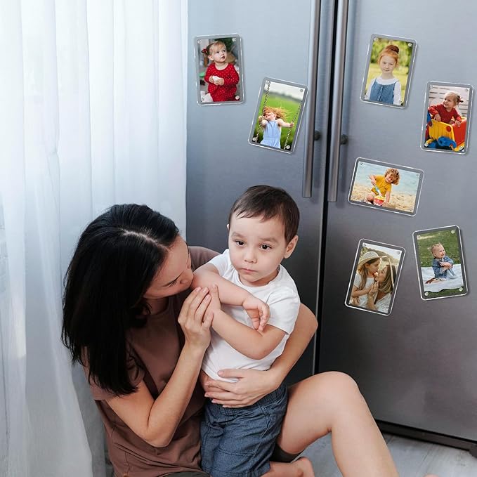 6 Pack Acrylic Magnetic Picture Frames 3x5, Refrigerator and Desktop Photo - Image 5