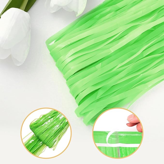 5 Pack Green Foil Curtain Backdrop 3.2ft x 8.2ft Tinsel Foil Fringe Curtains - Image 4