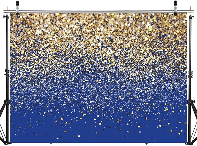 SJOLOON Blue Glitter Backdrop Royal Photo Backdrop - Image 2