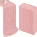 12 Pack Dusty Pink Cheesecloth Table Runner 10ft Boho Gauze Fabric Cheese Cloth by Pepmily