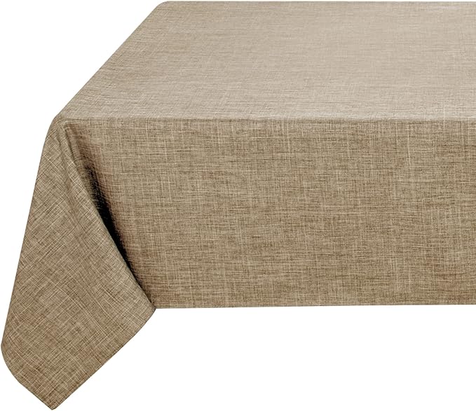 Fitable Faux Linen Rectangle Tablecloth 60 x 84 Inch by Fitable