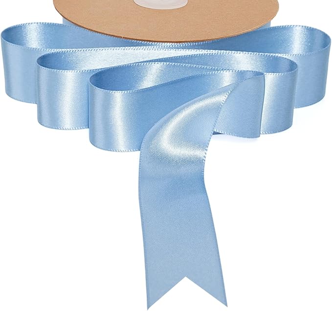 LaRibbons 1 Inch 25 Yard Double Faced Satin Ribbon, Light Blue Satin Craft - Image 7