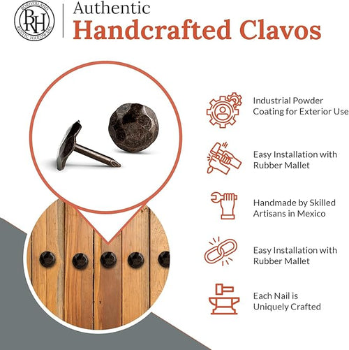 10 Pack 0.75" Round Head Iron Clavos Decorative Nails – Sealed Unfinished – - Image 2