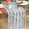 Artoid Mode Blue Snowflakes Merry Christmas Gauze Table Runner 120 Inch 10FT by ArtoidMode