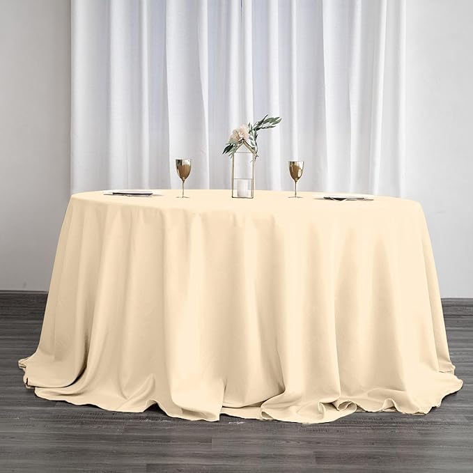 Efavormart Round Tablecloth, 132 Inch Stain & Wrinkle Resistant Washable Table - Image 2
