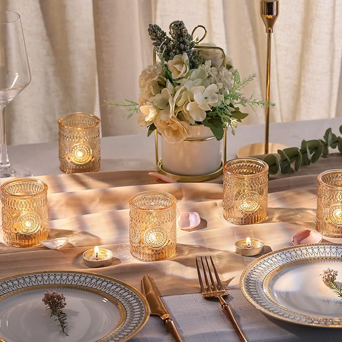 DARJEN Gold Votive Candle Holders Set of 36- Glass Candle Holders Bulk - Image 6