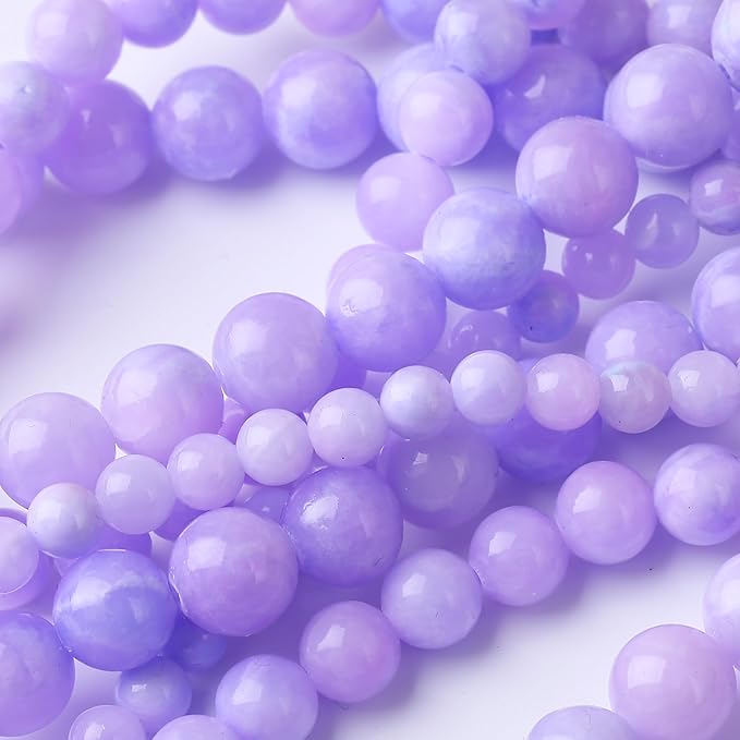 Purple Persian Jade Stone Beads Gemstone Round Crystal Energy Jade Beads Stone - Image 4