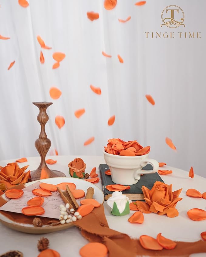 TINGE TIME Silk Flowers: 200pcs Rose Petals - Image 5