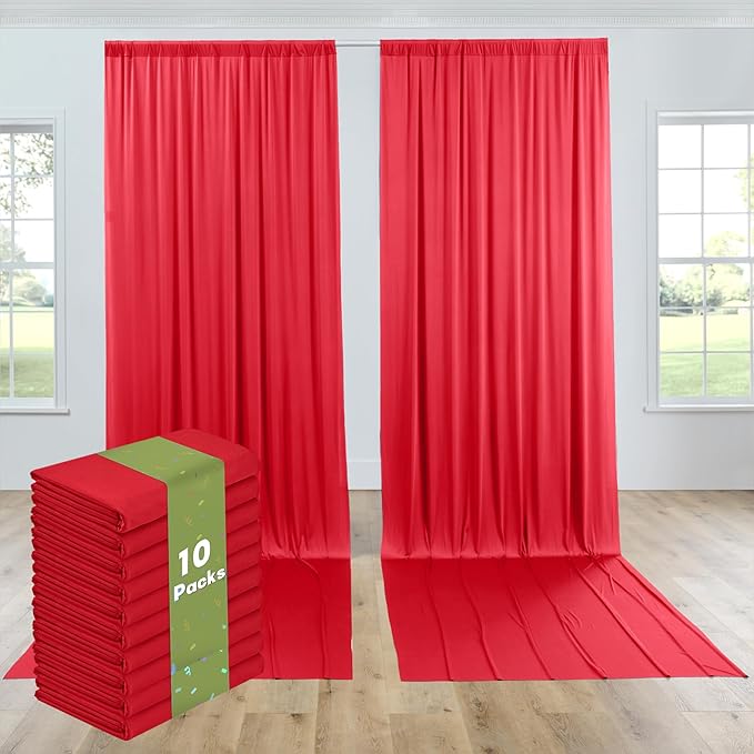 PartyVillage 50ft×15ft Red Backdrop Curtain - Image 2