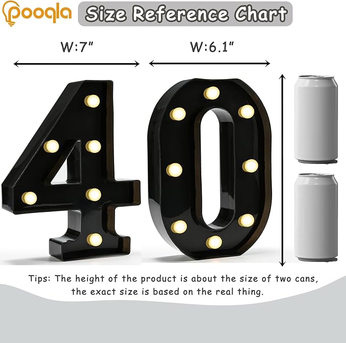Pooqla Decorative Led Light Up Number Letters - Image 7