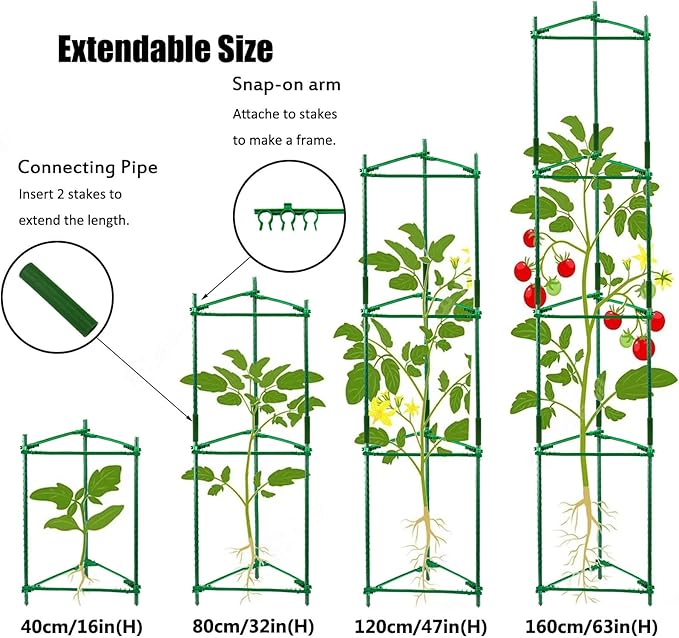 Orgrimmar Tomato Cages Garden Plant Support Stakes Outdoor Vegetable Trellis - Image 2