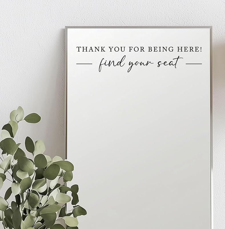 Seating Chart Sign, Wedding Mirror Decal, Thank You - Image 5