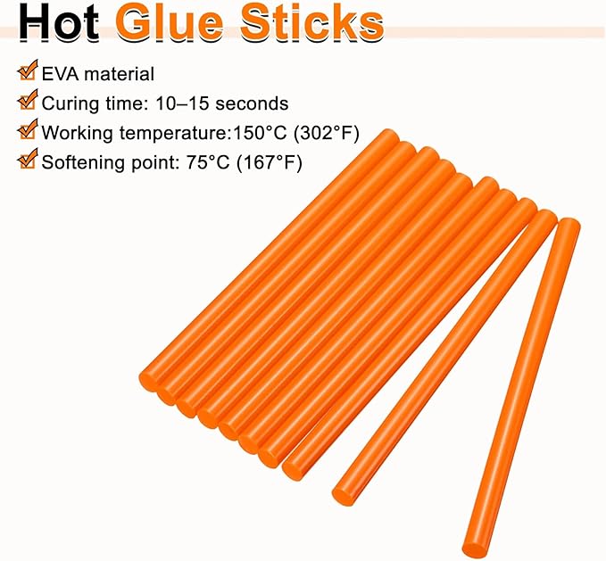 HARFINGTON 10pcs Hot Glue Sticks 0.43" Dia x 7.87" Long EVA Mini Hot Melt - Image 4