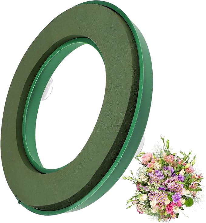 DOITOOL Flower Foam Ring with Suction Cup Car Flower Mud Green Wet Foam Blocks by DOITOOL