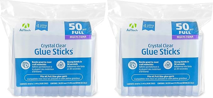 AdTech Crystal Clear Hot Glue Gun Sticks – Full Size Hot Glue Sticks. by AdhesiveTechnologies