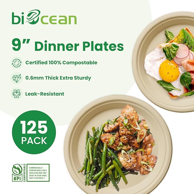 9 Inch Compostable Plates - Image 2