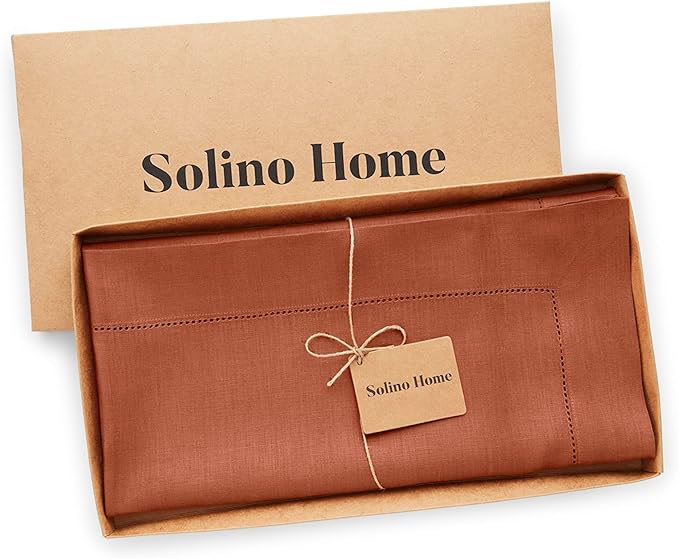 Solino Home Linen Cinnamon Tablecloth 52 x 52 Inch - Image 7