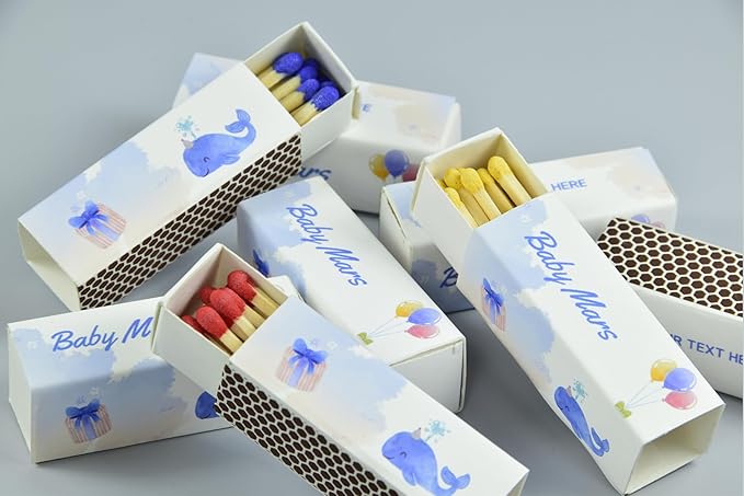 Customizable Baby Shower Matchboxes – Set of 10 – Cute Baby Design – Colorful - Image 3