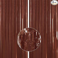 PartyWoo Foil Curtain 2 pcs, 3.3x6.6 ft Metallic Brown Tinsel, Foil Fringe by PartyWoo