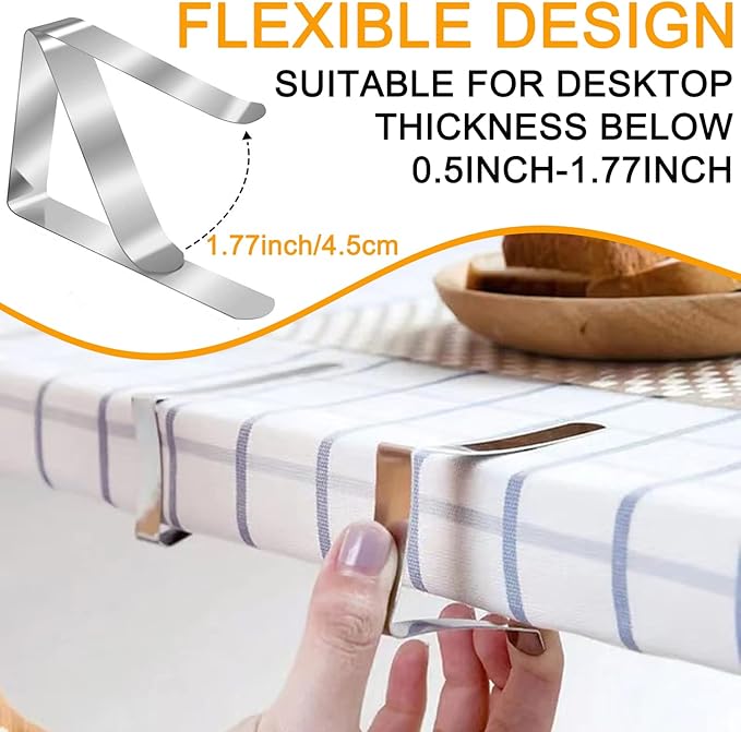 60pcs Tablecloth Clips, Heavy Duty Picnic Table Clips, Stainless Steel Table - Image 3