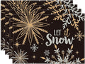 Artoid Mode Black Snowflake Let It Snow Winter Placemats Set of 4, 12x18 Inch by ArtoidMode