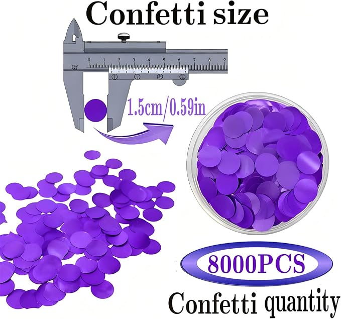 Purple Round Foil Metallic Confetti - Image 2