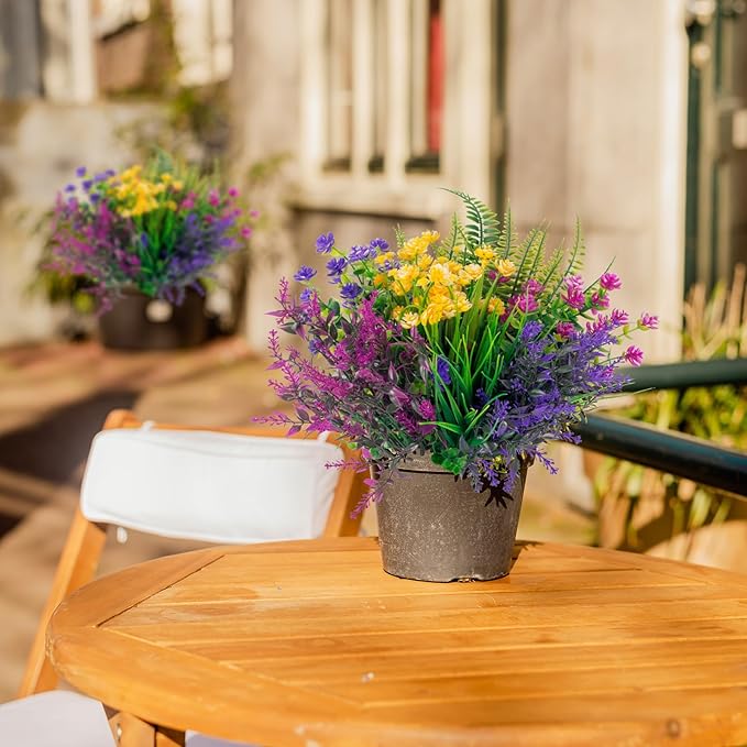 20 Bundles Artificial Flowers Outdoor No Fade UV Resistant Fake Plastic Flowers - Image 6