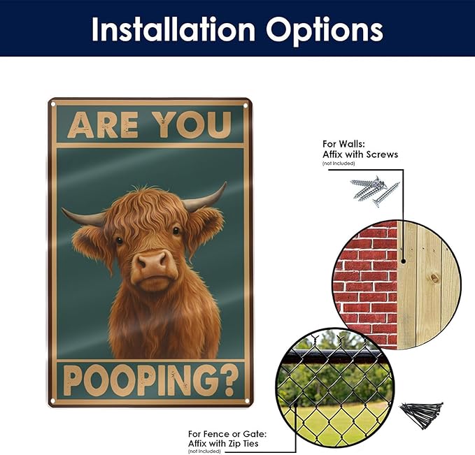 Funny Highland Cow Bathroom Sign - Image 8