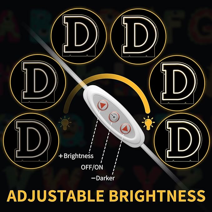 Light Up Letters D, Led Marquee Letter Lights Neon Sign, 13.9" Height - Image 3