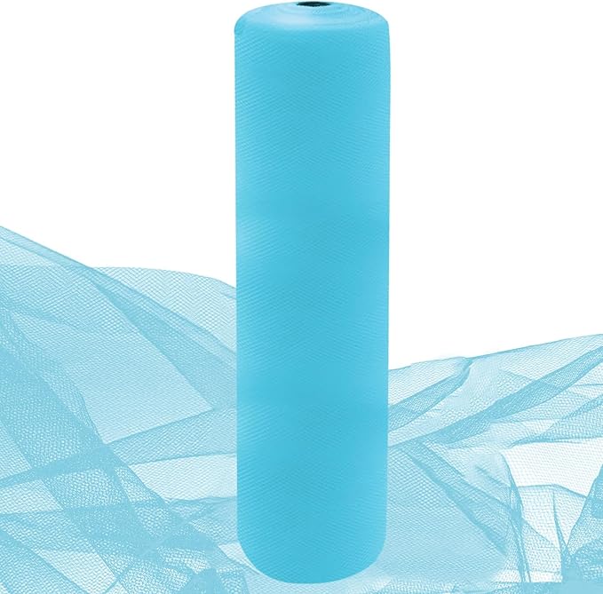 Light Blue Tulle Fabric Rolls 54 Inch by 10 Yards Fabric Tulle Bolt by IONTACH