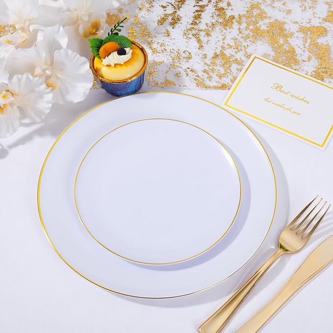 KIRE 175PCS Gold Plates Disposable - Image 4