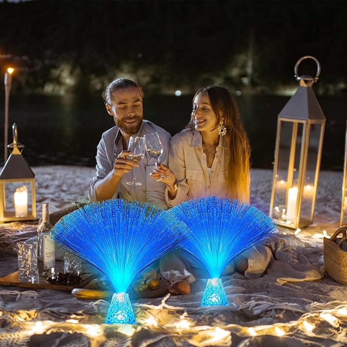 Patelai 10 Pcs LED Fiber Optic Lamp Color Changing Fiber Optic Night Light - Image 5