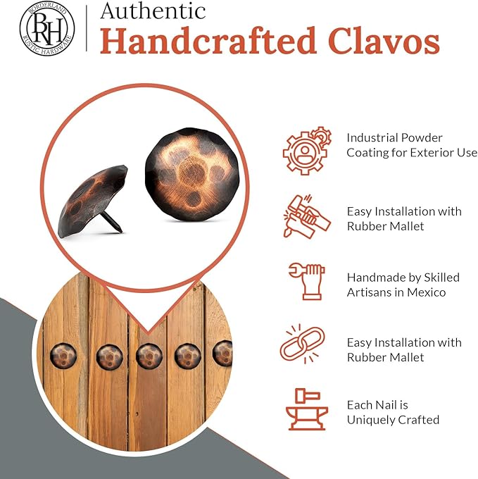 50 Pack 2" Round Head Iron Clavos Decorative Nails – Oil Rubbed Bronze – - Image 2