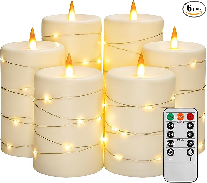 Upinmz 6 Pack Flickering Flameless Candles by Upinmz