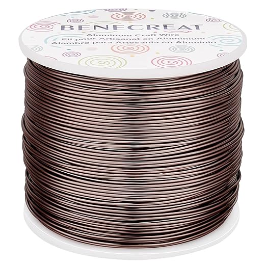 BENECREAT 9 12 15 18 20 Gauge Brown Aluminum Wire Anodized Craft Making Beading by BENECREAT