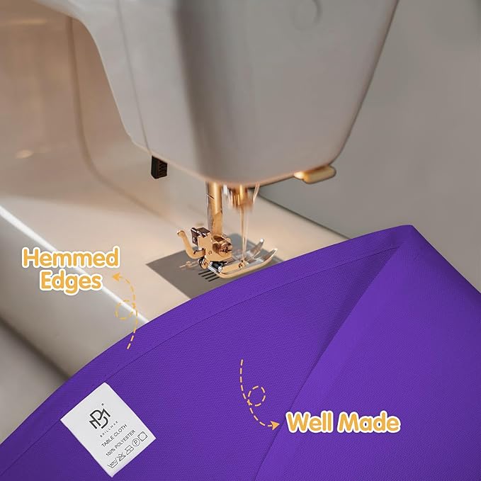 BRILLMAX 8 Pack Purple Round Tablecloths 90 Inch - Image 4