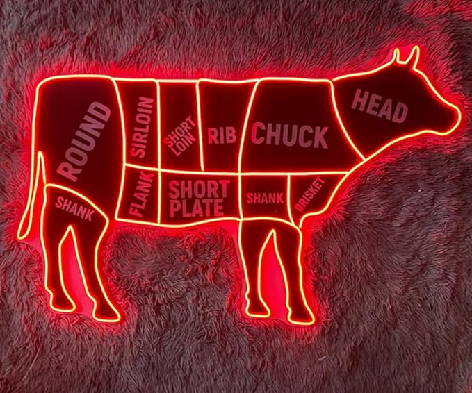 Cow Neon Sign, Butcher Shop Led Sign, Wall Decor, Cow Led Light, restaurant - Image 4