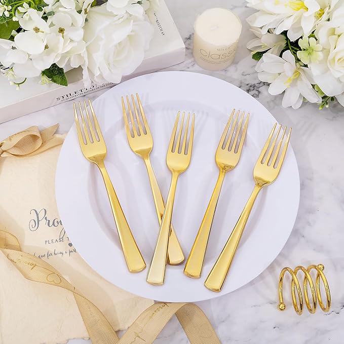 bUCLA 600PCS Gold Plastic Forks - Image 7