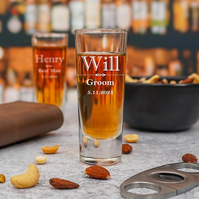Custom Engraved Shot Glass – 2oz Tall Clear Glass – Personalized Gift - Image 5