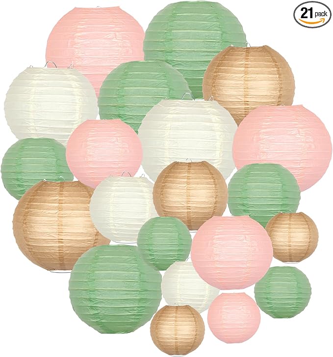 ADLKGG Paper Lanterns Party Decorative, Round Hanging Paper Lanterns Wedding by ADLKGG
