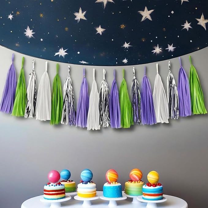 Tissue Paper Tassel Garland Banner, Party Decorations - Image 3
