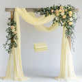 Wokceer Beige Wedding Arch Draping Fabric Backdrop 3 Panels 28.7" X 20FT Sheer by Wokceer