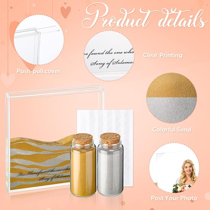 Roowest Sand Ceremony Kit for Wedding Includes Clear Acrylic Unity Sand - Image 3