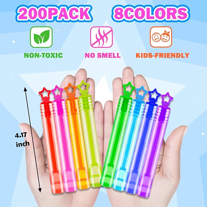 Bulk Toys for Kids Prizes 200 Pack, Mini Bubble Wands Party Favors for Toddlers - Image 2