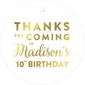 Andaz Press Personalized Round Circle Birthday Gift Tags, Metallic Gold Ink by AndazPress