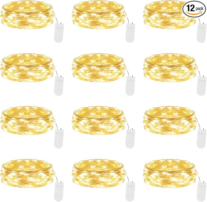 Lakumu 12-Pack Fairy Lights Battery Operated Twinkle Lights-7FT 20LEDs String by Lakumu