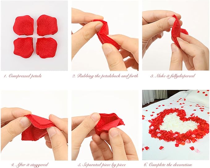 1000Pieces Rose Petals, Artificial Flower Petals Fake Rose Petals - Image 3