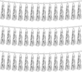 3P Silver Foil Fringe Metallic Tassel Streamers Banner Tassel Garland by HYSILLA